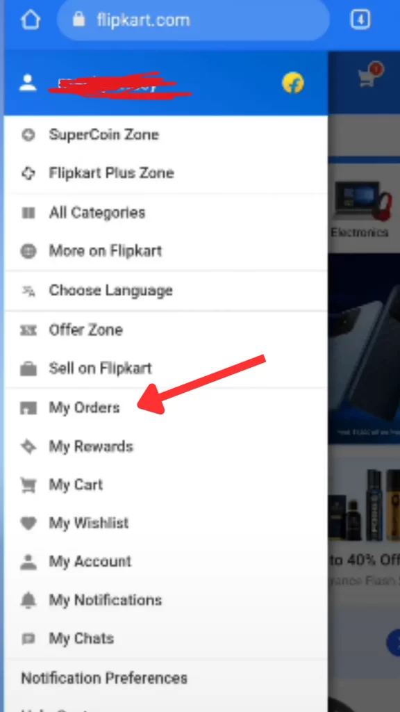 Delete Flipkart Order History